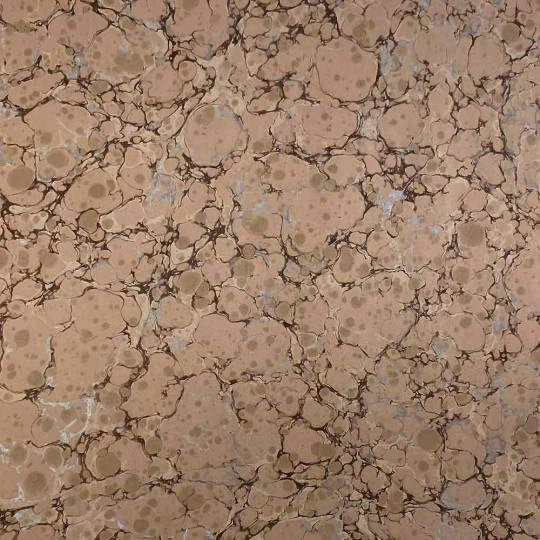 Hand Marbled Paper Stone Marble Pattern in Tans and Silver ~ Berretti Marbled Arts